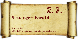 Rittinger Harald névjegykártya
